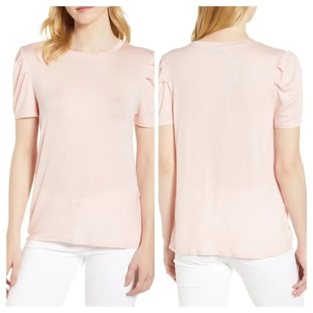 Chelsea28 Pink Shoulder Pleat Tee Size Sm